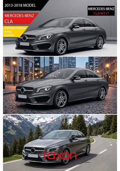 Mercedes-benz Cla W117 2013-2018 Batman & Yarasa Ayna Kapağı Parlak Piano Black Sport