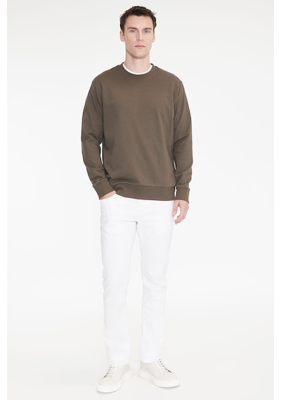 Ac&Co / Altınyıldız Classics Erkek Hakı Pamuklu Standart Fit Normal Kesim 2 İplik Bisiklet Yaka Sweatshirt Haki