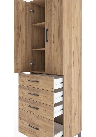 Hyperion Dolap 3 Raflı 4 Çekmeceli 2 Kapaklı 60x44x195 Çam-çam Çam Hyperion Dolap 3 Raflı 4 Çekmeceli 2 Kapaklı 60x44x195 Çam-çam Çam