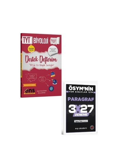 2027 Ens 2027 Tyt Biyoloji Destek Defterim+ Evp Akademi Paragraf