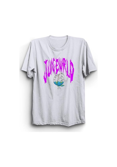 Beyaz Juice Wrld Hiphop Rap Baskılı Tshirt Beyaz
