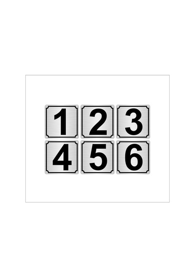 Metal Kapı,Masa,Dolap Numarası 15Cmx15Cm 6 Adet (1…6)