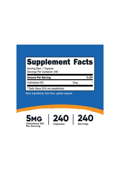 Nutricost Yohimbine 5 MG 240 Capsules