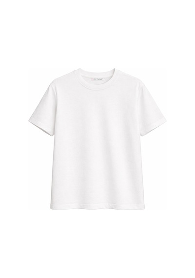 Mixray 2059 Kadın %100 Pamuk Bisiklet Yaka Simli T-shirt Beyaz