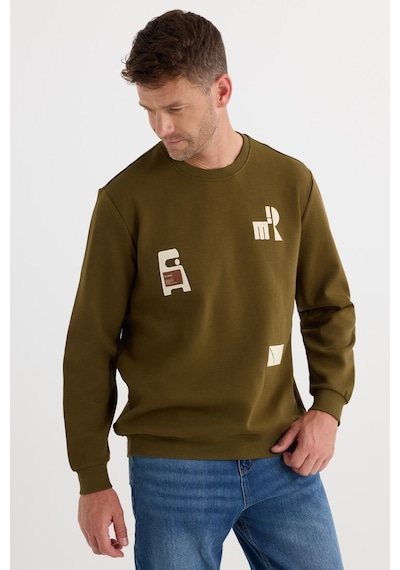 Tudors Erkek Relax Fit Rahat Kesim Pamuklu Lastikli Kol Bisiklet Yaka Baskılı Haki Sweatshirt-37305 Haki Tudors Erkek Relax Fit Rahat Kesim Pamuklu Lastikli Kol Bisiklet Yaka Baskılı Haki Sweatshirt-37305 Haki