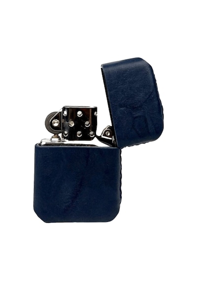 Handmade El Yapımı Hakiki Deri Zippo Modeli Çakmak Lacivert