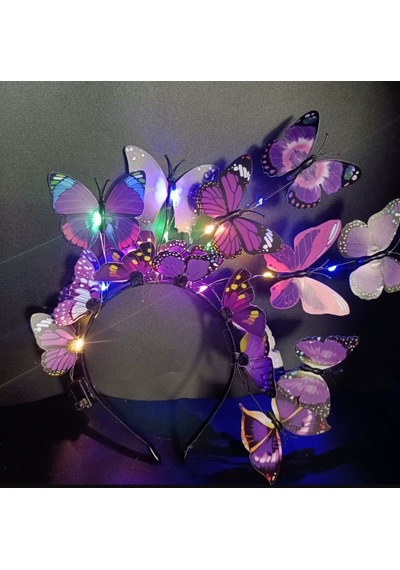 Led Işıklı 3d Kelebek Taç