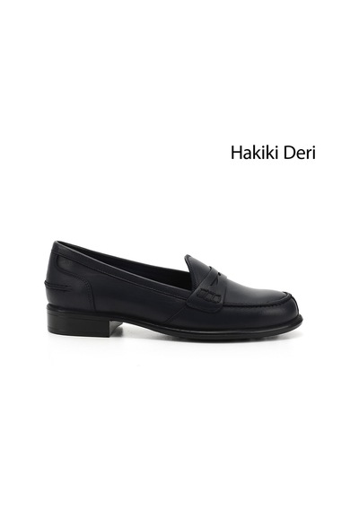 Gönderi(R) Gönderi R Kadın Lacivert Antik Hakiki Deri Loafer Ayakkabı Gdza61324138 Lacivert