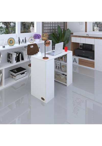 Kenzlife Bilgisayar Çalışma Masası Venüs Byz Ofis Sekreter Laptop Beyaz