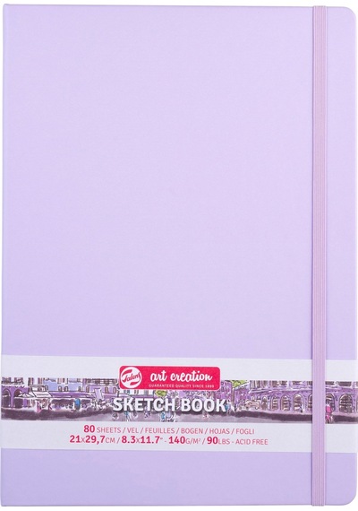 Talens Sketchbook Sert Kapak Eskiz Çizim Defteri 21x30 CM Lila