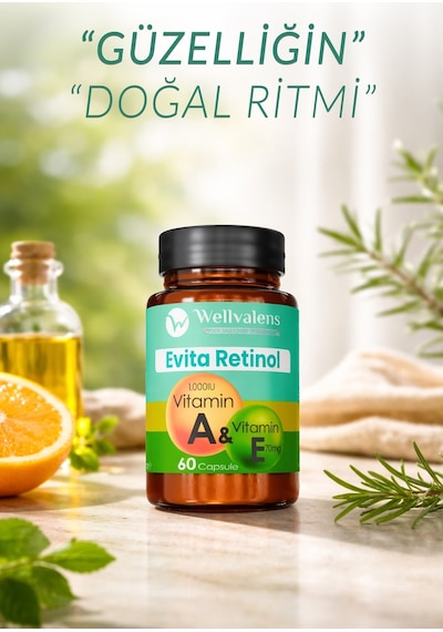 Wellvalens Evita Retinol Takviye Edici Gıda 60 Kapsül