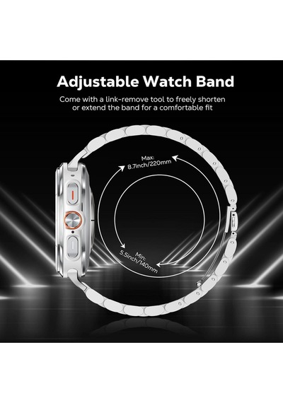 Samsung Galaxy Watch 7 Ultra 47mm Uyumlu Paslanmaz Çelik Akıllı Saat Kordonu Metal Toka