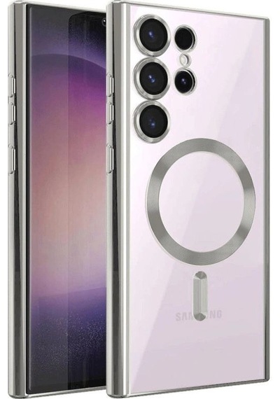 Samsung Galaxy S23 Ultra Kılıf Kross Magneticsafe Kapak - Gümüş