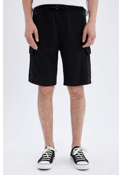 DeFacto Regular Fit Düz Paça Kargo Bermuda Şort C5593AX24HSBK81