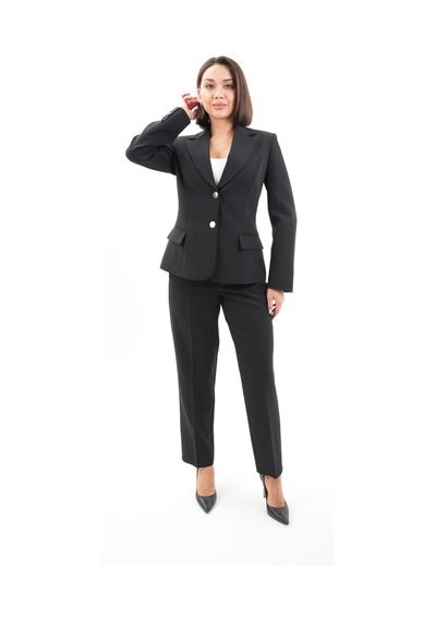 Velnara Moda Siyah Modern Klasik Kadın Takım Elbise - Düğme Detaylı Ceket & Dar Paça Pantolon Siyah - 942454823 Siyah Velnara Moda Siyah Modern Klasik Kadın Takım Elbise - Düğme Detaylı Ceket & Dar Paça Pantolon Siyah - 942454823 Siyah