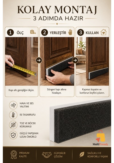 1 Adet Kapı Altı Rüzgar Önleyici 90 Cm Yapışkanlı Isı Yalıtım Süngeri Soğuk Toz Ses Kesici Eşik Süngeri