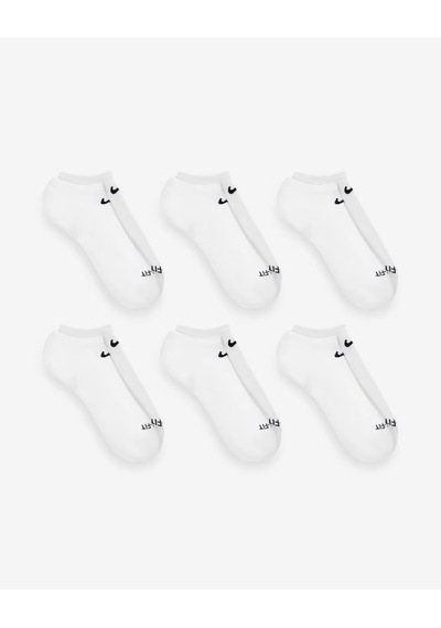 Nike Sx6898-100 Everyday Plus Destekli No-show Antrenman Çorapları 6 Çift Beyaz