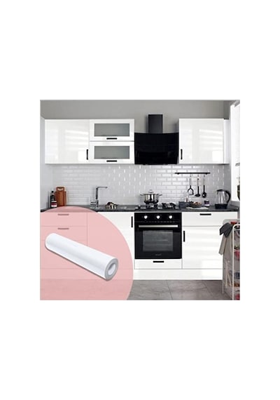 61 Cm X 2 Metre Parlak Beyaz Mobilya Kaplama Folyosu, Kaliteli Malzeme 124-Pembe
