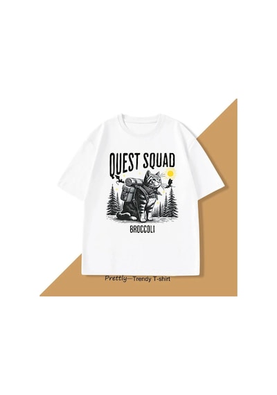 Tarzsokak Beyaz Quest Squad Brokoli Grafik Vintage Dördüncü Kanat Merch Xaden Riorsonekşe