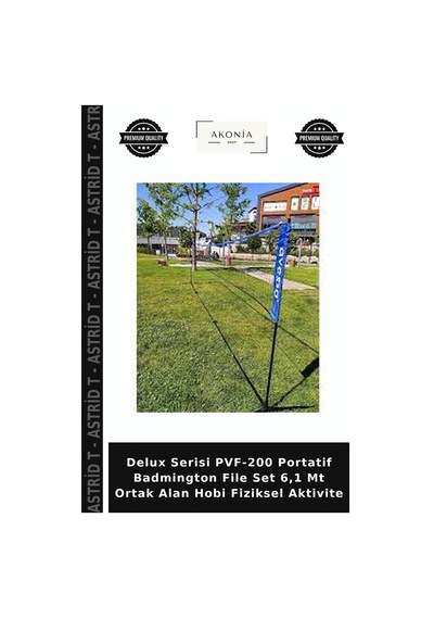 Delux Serisi Pvf-200 Portatif Badmington File Set 6,1 Mt Ortak Alan Hobi Fiziksel Aktivite
