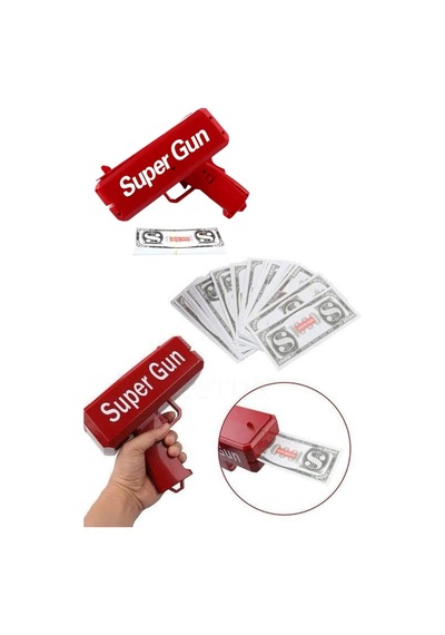 Para Dolar Atma Makinası Super Money Gun Para Saçma Fırlatma Tabancası "