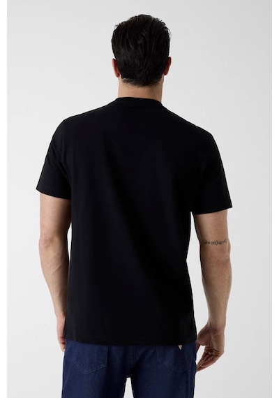 Guess Cn Ss Guess Logo Contrast Stıt Siyah Erkek T-shirt M6gı16k3032-jblk