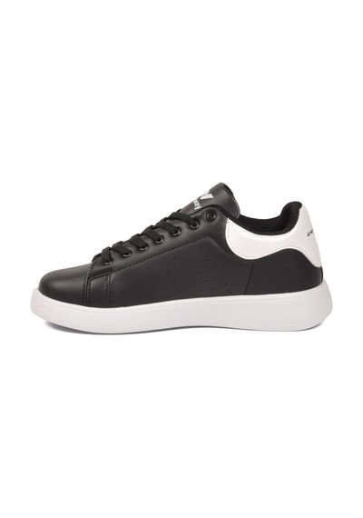 Walkway Siyah Beyaz Bağcıklı Hafif Unisex Cilt Spor Ayakkabı Costa G Siyah - Beyaz
