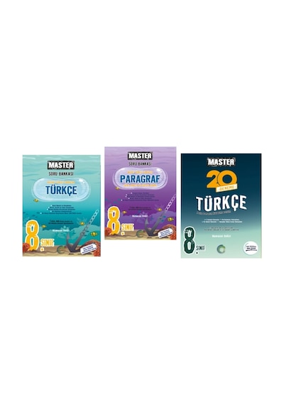Okyanus Yayıncılık 8. Sınıf Master Türkçe Soru Bankası +master Paragraf Soru Bankası + Master 20 Türkçe Denemesi 3 Kitap