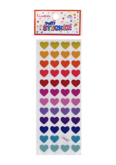 Ticon Renkli Kalpler Sticker - 3 Adet