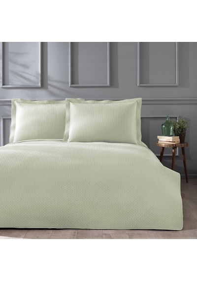 Linens Mist Çift Kişilik Yatak Örtüsü Seti Açık Yeşil Açık Yeşil