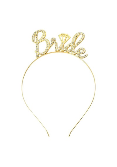 Altın Renkli Taşlı Bride Gelin Tacı El Yazısı Yazı Tipiyle - Ybve-718482 18