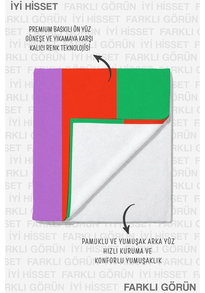 Renkli Çizgili Retro Disco Tipografik Plaj Havlusu-modern Pop Art Çok Hızlı Kuruyan Mikrofiber Havlu Eski Leylak