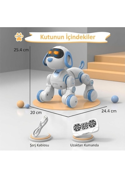 Akıllı Robot Köpek - Uzaktan Kumandalı, Dokunmatik, Programlanabilir, Dans Eden Eğitici Oyuncak Çok Renkli