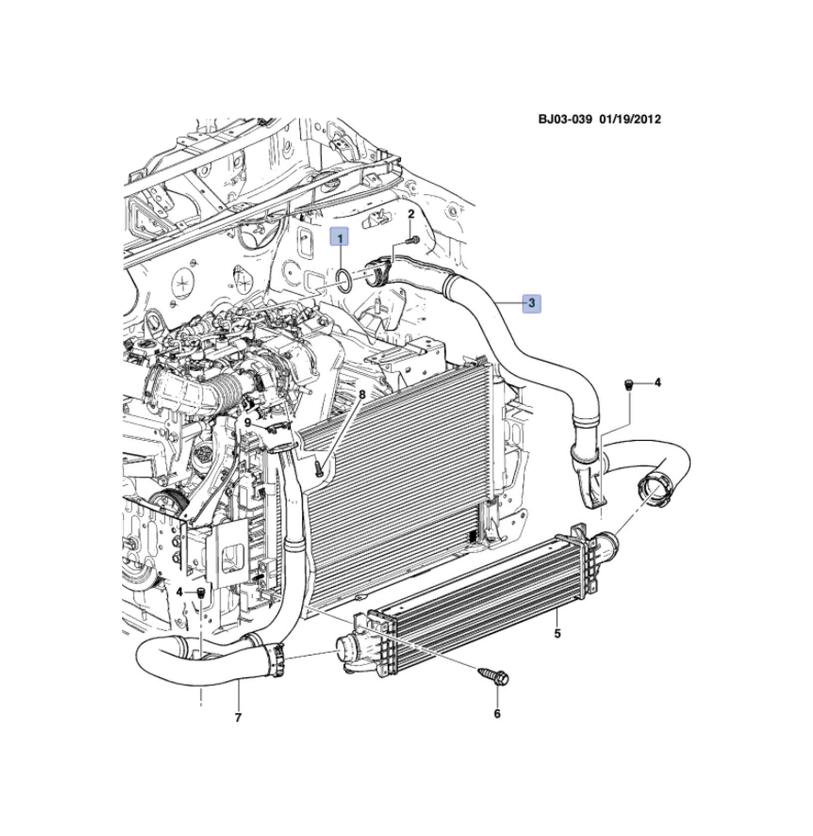 Chevrolet Aveo T300 1.3 Motor Turbo Hortumu Ytt Marka Y3660