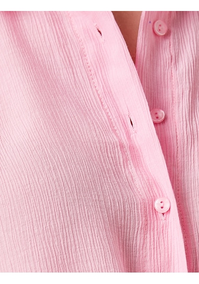 Koton Gömlek Yaka Atlet Belden Bağlamalı Pembe 1yal38019ıw Pembe