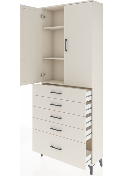 Arges Dolap 3 Raflı 5 Çekmeceli 2 Kapaklı 88x30x221 Aytaşı-ay... Aytaşı