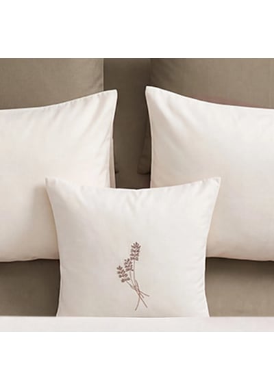 Snowdrop Nakışlı 7 Parça Çift Kişilik Nevresim Takımı Toprak Kahvesi-sıcak Beyaz