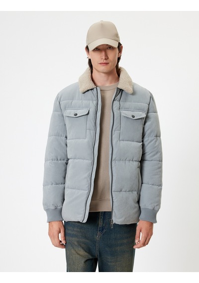Koton Slim Fit Şişme Mont Peluş Yaka Detaylı Fermuarlı Gri 5wam20089hw Gri Koton Slim Fit Şişme Mont Peluş Yaka Detaylı Fermuarlı Gri 5wam20089hw Gri