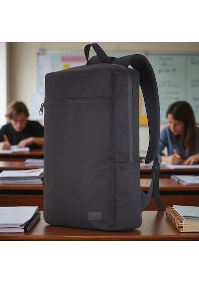 Classone Mila Pr-ek100 15,6' Su Geçirmez Kumaş Fermuar Okul Sırt Çantası Siyah