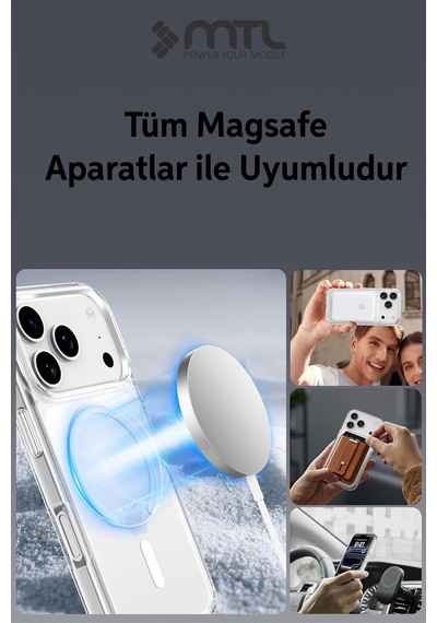 İphone 17 Pro Max Uyumlu Şeffaf Magsafe Kılıf Mtl Safe