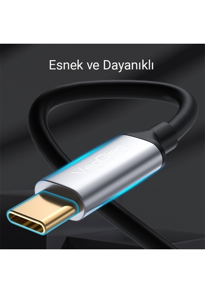 VegGieg V-A624 USB C to 3.5 mm Aux Ses Kablosu 1 M