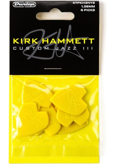 47pkh3nys Kirk Hammett Gitar Penası Yellow Sparkle Jazz Iıı 6'lı Paket Pena 1.38 Mm