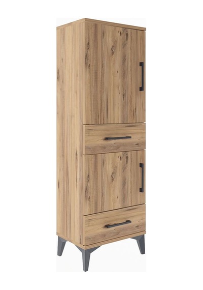 Arges Dolap 3 Raflı 2 Çekmeceli 2 Kapaklı 44x30x134 Çam-çam Çam