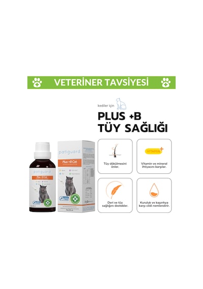Patiguard Plus B For Cats Kedi İçin Tüy Dökülme Engelleyici 50 ML