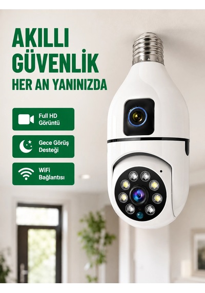Wifi Ampul Güvenlik Kamerası 1080p Full Hd Gece Görüşlü Ve Hareket Algılamalı Najmaddin