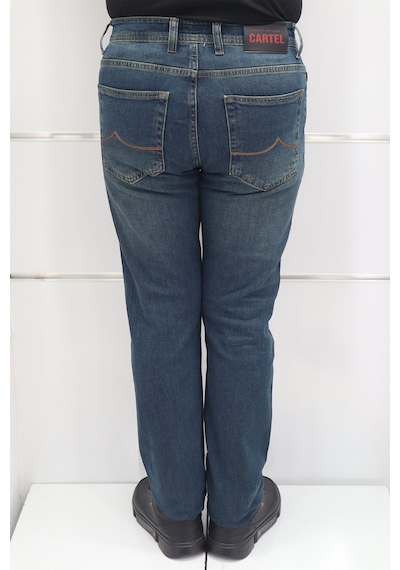 Denim Cartel Dmctekstil Erkek 977 Yeşil Yüksek Bel Rahat Kesim Boru Paça Jean Pantolon