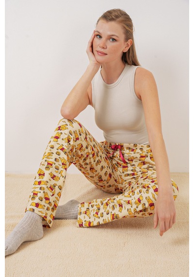 Bigdart 4323 Desenli Pijama Altı - M. Krem