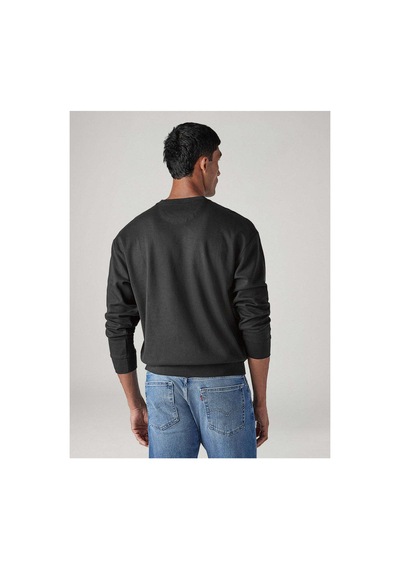 Levi's Relaxed Erkek Bisiklet Yaka Logolu Siyah Sweatshirt - A8398-0098