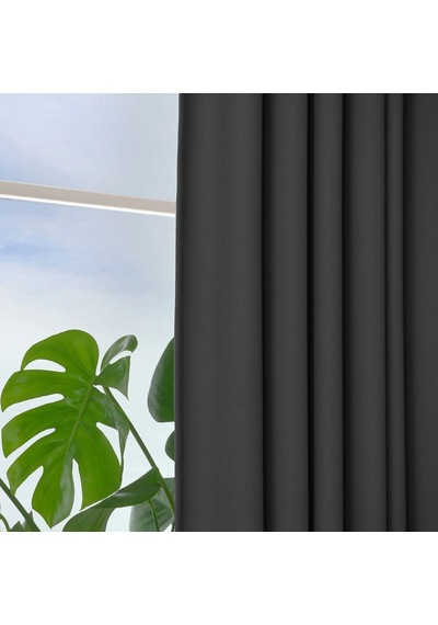 Ikea Korgmott Fon Perde 145x300 Cm Siyah Gri Siyah - Gri