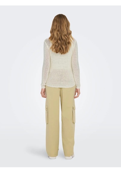 Jdy Jdymore Solid L/s O-neck Pullover Kadın Bluz 15194117 Ekru